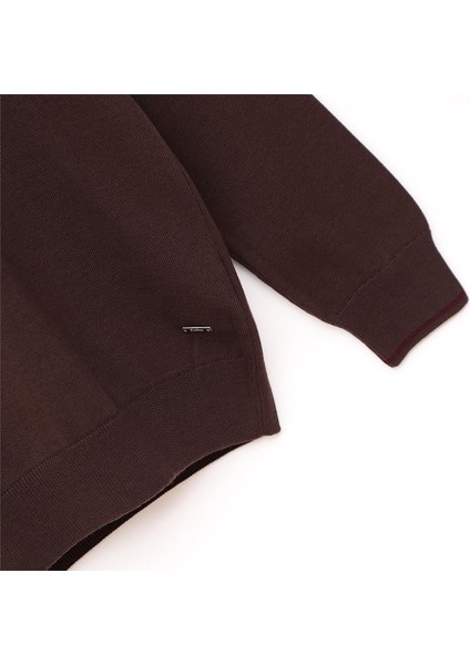 Erkek Uzun Kol Ince Sweatshirt - 189406 - Kahverengi modelleri