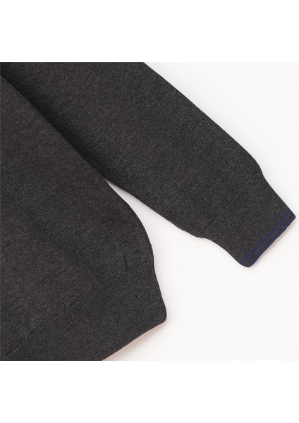 Erkek Uzun Kol Ince Sweatshirt - 189283 - Antrasit