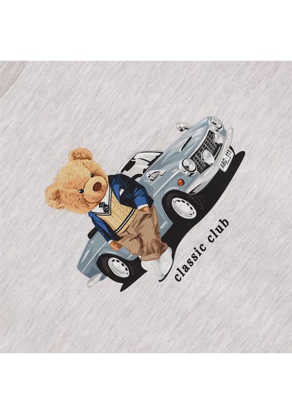 Erkek Çocuk O Yaka Uzun Kol Ince Kışlık Tişört - (2 Yaş-7 Yaş) - 16623 - Stone Melanj fiyatları