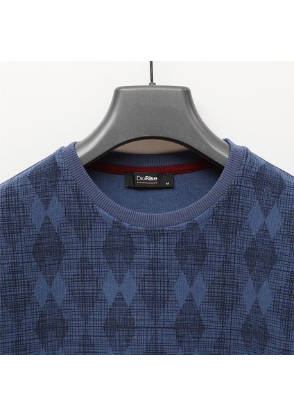 Erkek Uzun Kol Ince Tişört - PPS-3505 - Indigo fırsatları