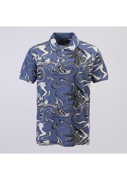 Erkek Kısa Kol Polo Yaka Tişört - PLD-476 - Indigo