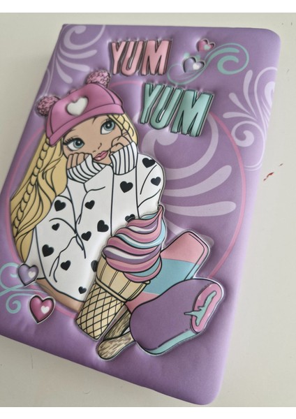 Mor Kız Görselli Yum Yum Puf Defter- 96YP -1 Adet fiyatları