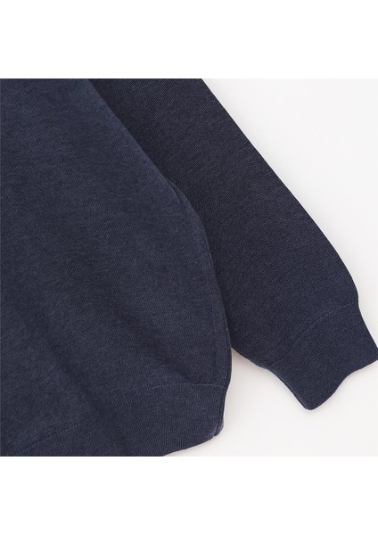 Erkek Uzun Kol Ince Sweatshirt - B180916 - Koyu Indigo Melanj modelleri