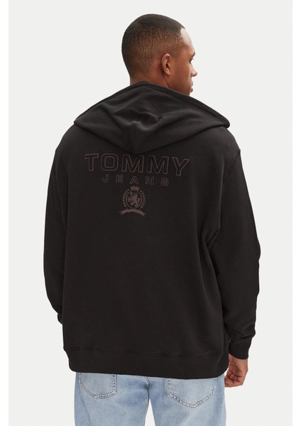 Erkek Tjm Varsity Tonal Fermuarlı Sweatshirt - Siyah fiyatları
