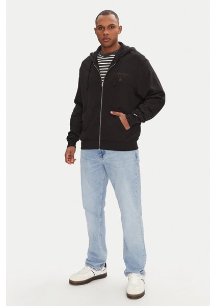 Erkek Tjm Varsity Tonal Fermuarlı Sweatshirt - Siyah modelleri