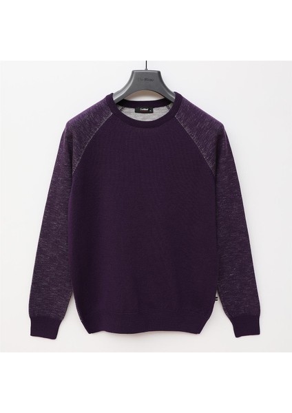 Erkek Polo Yaka Uzun Kol Ince Sweatshirt - (M-2xl) - 180780 - Mürdüm