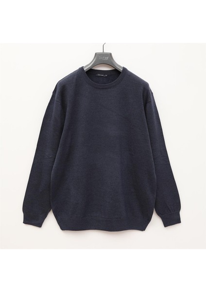 Erkek Uzun Kol Ince Polo Yaka Sweatshirt - B180856 - Koyu Indigo Melanj