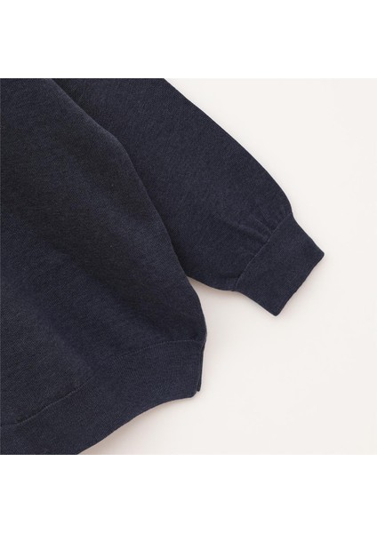 Erkek Uzun Kol Ince Polo Yaka Sweatshirt - B180856 - Koyu Indigo Melanj fiyatları