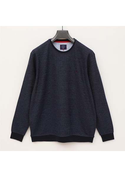 Erkek Uzun Kol Ince Sweatshirt - CZT-126 - Indigo - Lacivert