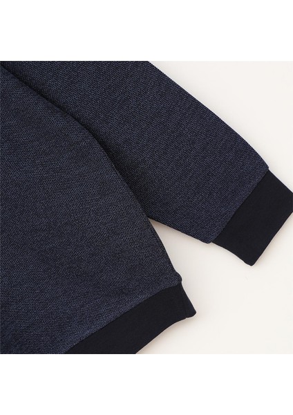 Erkek Uzun Kol Ince Sweatshirt - CZT-126 - Indigo - Lacivert modelleri