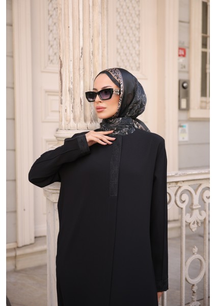 Anne Taşlı Nakışlı Ferace -Petek Kumaş fiyatları