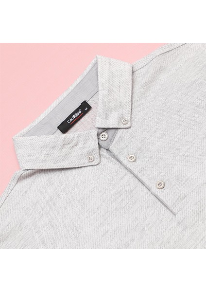 Erkek Polo Yaka Kısa Kol Tişört - (M-2xl) - DJS-273 - Gri Melanj modelleri
