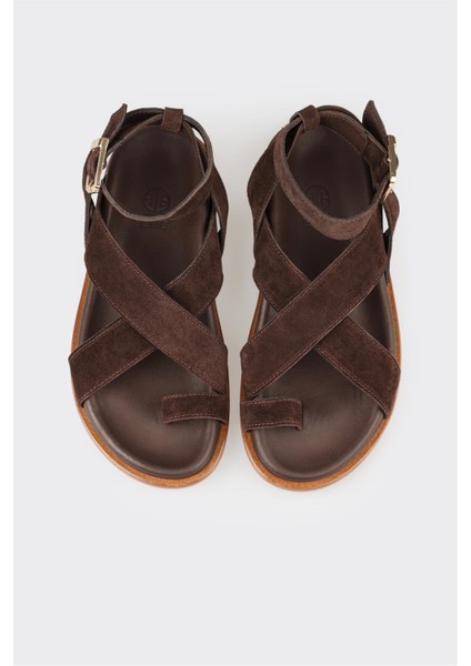 Kahve Deri Kadın Parmak Arası Sandalet fırsatları