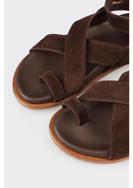 Kahve Deri Kadın Parmak Arası Sandalet indirimleri