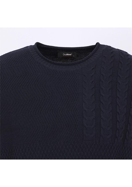 Erkek O Yaka Uzun Kol Ince Kazak - (M-2xl) - 189407 - Koyu Marine fiyatları