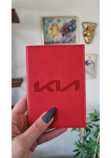 Kia Deri Dikişli Ruhsat Kılıfı Kabı Oto Araç Ruhsatlık Ruhsat Koruyucu