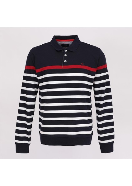 Erkek Polo Yaka Uzun Kol Ince Kazak - (M-3xl) - CZT-142 - Lacivert