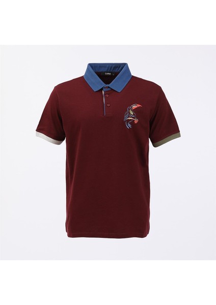 Erkek Kısa Kol Polo Yaka Tişört - PL-481 - Koyu Bordo