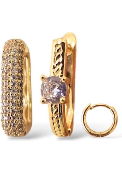 Tektaş Model Üçlü Çelik Küpe