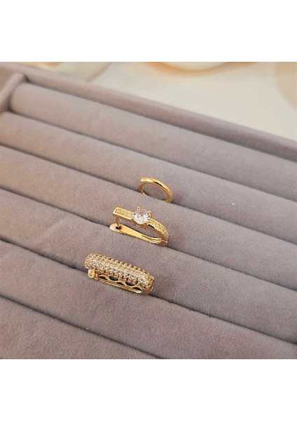 Tektaş Model Üçlü Çelik Küpe modelleri