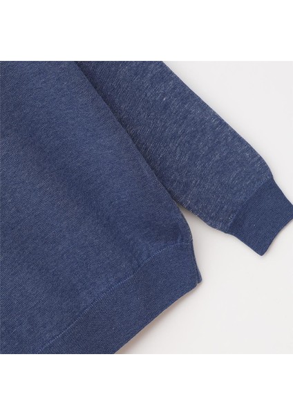 Erkek Polo Yaka Uzun Kol Ince Sweatshirt - (M-2xl) - 180780 - Indigo Melanj fiyatları