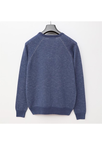 Erkek Polo Yaka Uzun Kol Ince Sweatshirt - (M-2xl) - 180780 - Indigo Melanj modelleri