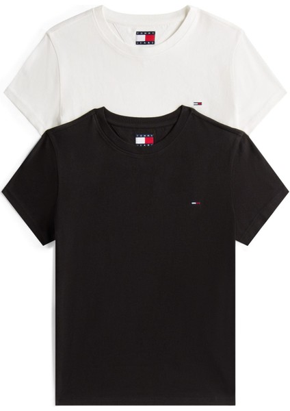 Kadın Tjw 2'li T-Shirt - Ekru/siyah
