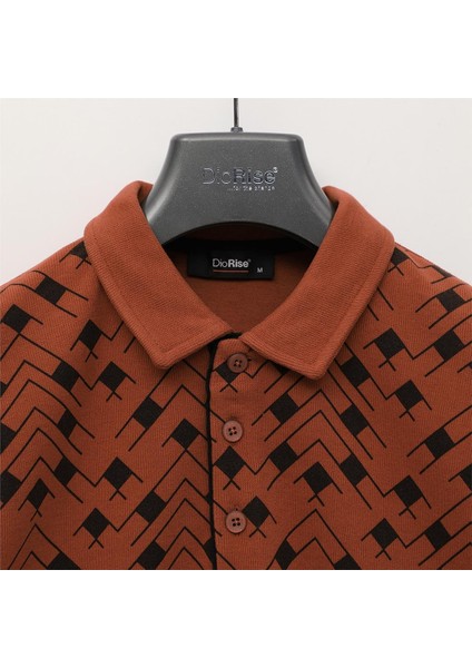 Erkek Uzun Kol Ince Polo Yaka Tişört - PPS-2507 - Kiremit fiyatları