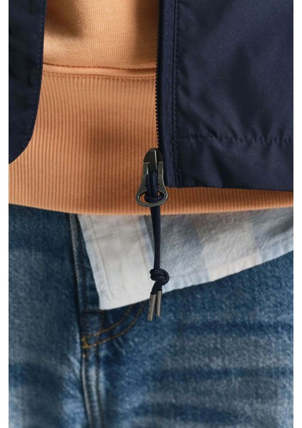 Erkek Regular Fit Kapüşonlu Rüzgarlık - Lacivert