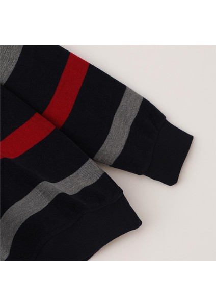 Erkek Uzun Kol Ince Polo Yaka Sweatshirt - CZT-118 - Lacivert modelleri