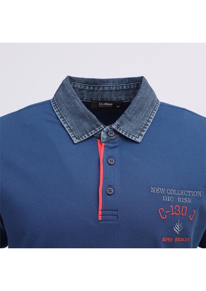 Erkek Polo Yaka Kısa Kol Tişört - (M-2xl) - PL-491 - Marine