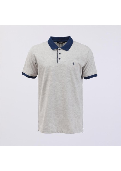 Erkek Kısa Kol Polo Yaka Tişört - PL-485 - Gri Melanj