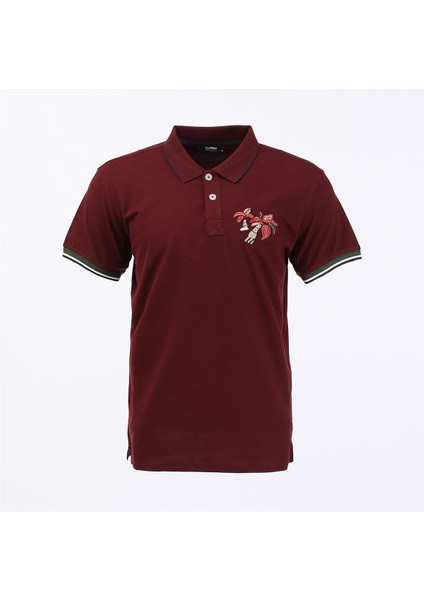 Erkek Kısa Kol Polo Yaka Tişört - PL-461 - Koyu Bordo