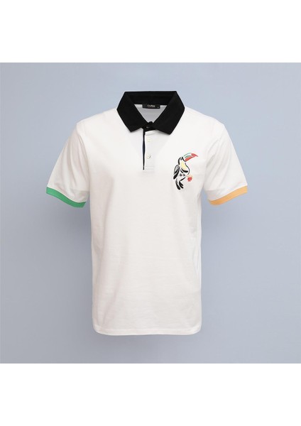 Erkek Kısa Kol Polo Yaka Tişört - PL-481 - Beyaz