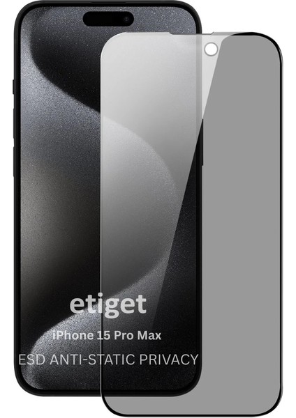 iPhone 15 Pro Max ”ESD ANTI-STATIC” Gizli Hayalet Cam Ekran Koruyucu