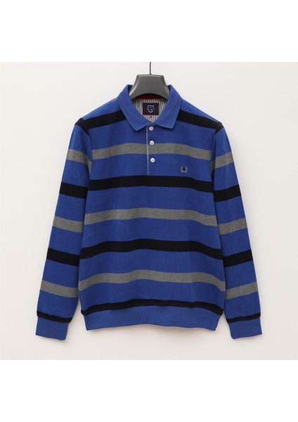 Erkek Uzun Kol Ince Polo Yaka Sweatshirt - CZT-118 - Saks