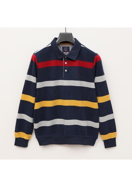 Erkek Uzun Kol Ince Polo Yaka Tişört - CZT-102 - Lacivert