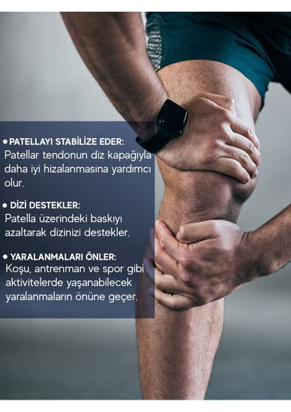 2'li Patella Destek Bandı – Silikon Pedli, Ayarlanabilir Sporcu Diz Altı Bandı, Diz Sı modelleri