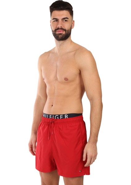 Erkek Medıum Drawstring Yüzme Şortu - Kırmızı