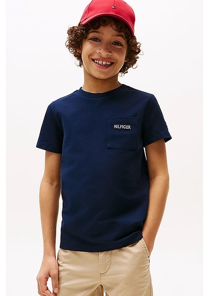 Erkek Çocuk Th Pique Yama Cepli T-Shirt - Lacivert