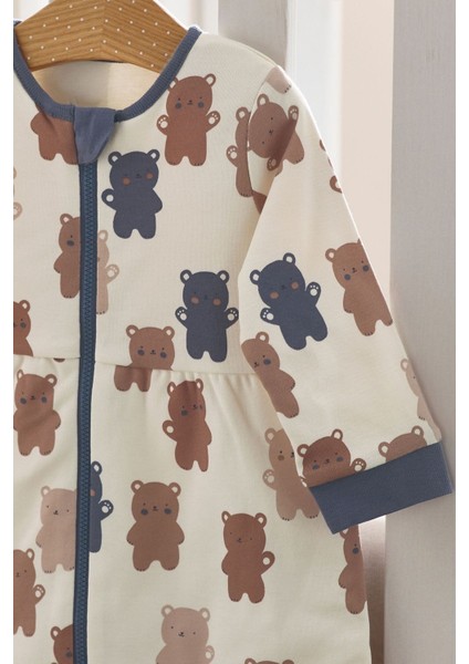 % 100 Pamuklu Uzun Kollu Natural Teddy Bear 2 Tog Uyku Tulumu fırsatları