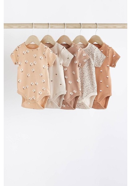 % 100 Pamuklu Pembe Dokuku Kısa Kollu 5’li Body Zıbın Set indirimleri