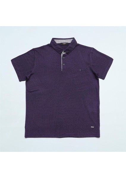Erkek Polo Yaka Kısa Kol Tişört - (M-2xl) - DJS-273 - Mor