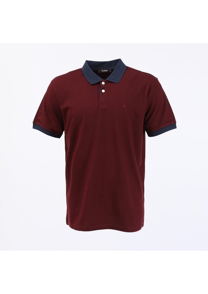 Erkek Kısa Kol Polo Yaka Tişört - PLE-462 - Koyu Bordo