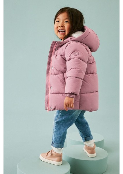 Pembe Tam Polar Astarlı Suya Dayanıklı Mont fırsatları