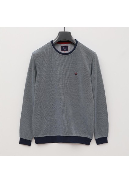 Erkek Uzun Kol Kalın Polo Yaka Tişört - CZT-128 - Mavi - Marine