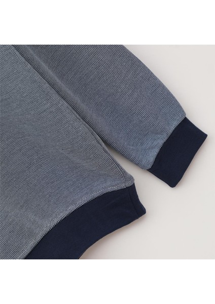 Erkek Uzun Kol Kalın Polo Yaka Tişört - CZT-128 - Mavi - Marine fırsatları