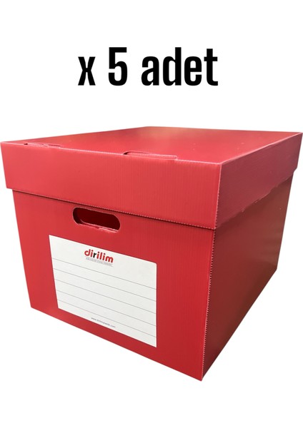 Arşiv Kutusu ve Dosyası Taşıma Kutusu 42X35X30CM Plastik Oluklu Levha