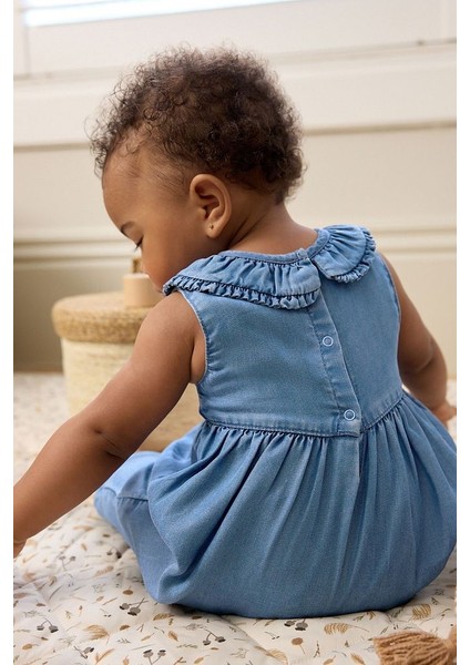 Mavi Denim Bebe Fırfır Yaka Romper fiyatları