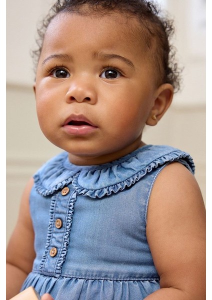 Mavi Denim Bebe Fırfır Yaka Romper modelleri
